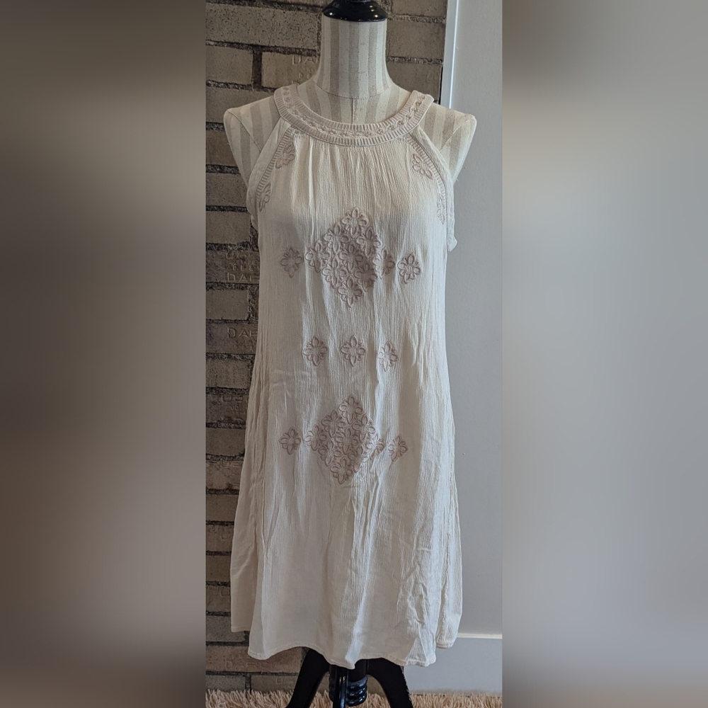 CUPIO Nude Dress with Embroidered Detailing